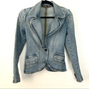 Serfontaine Vintage Inspired Fitted  Denim Blazer